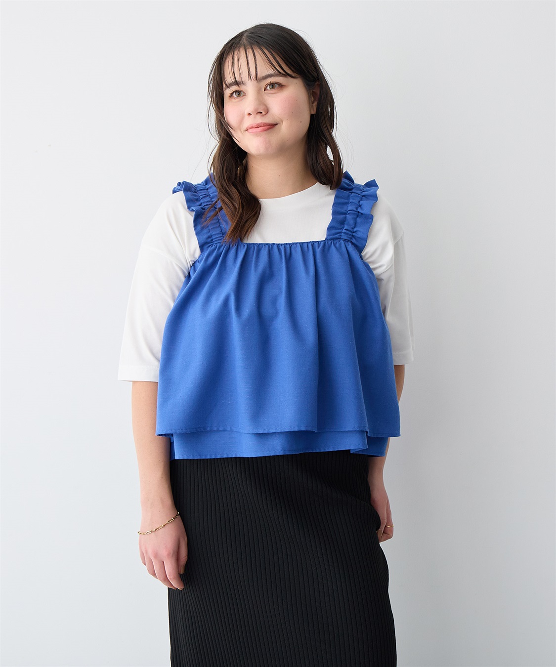 anyfee 【anyfee/プラスサイズ】肩ギャザーフレアキャミブラウス（UVカット・接触冷感）_sub_22