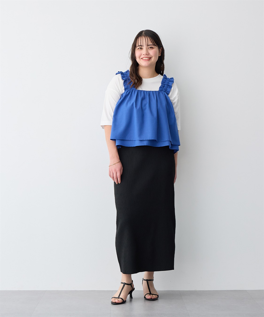 anyfee 【anyfee/プラスサイズ】肩ギャザーフレアキャミブラウス（UVカット・接触冷感）_sub_24