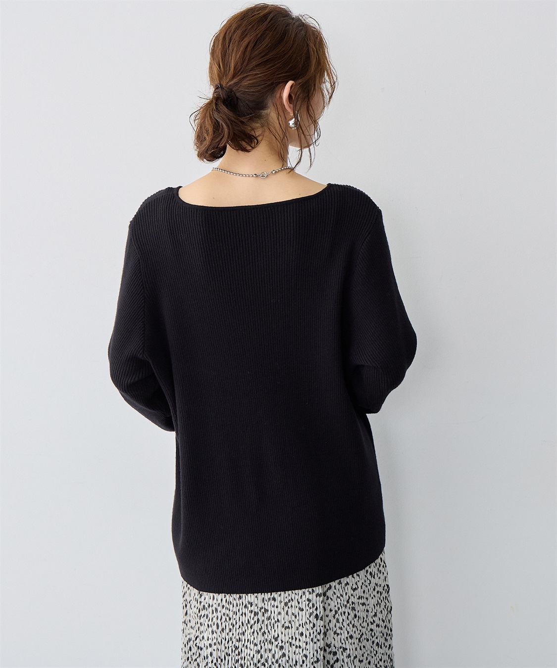 anyfee 【anyfee/大きいサイズ】アシメネックリブニット_sub_9