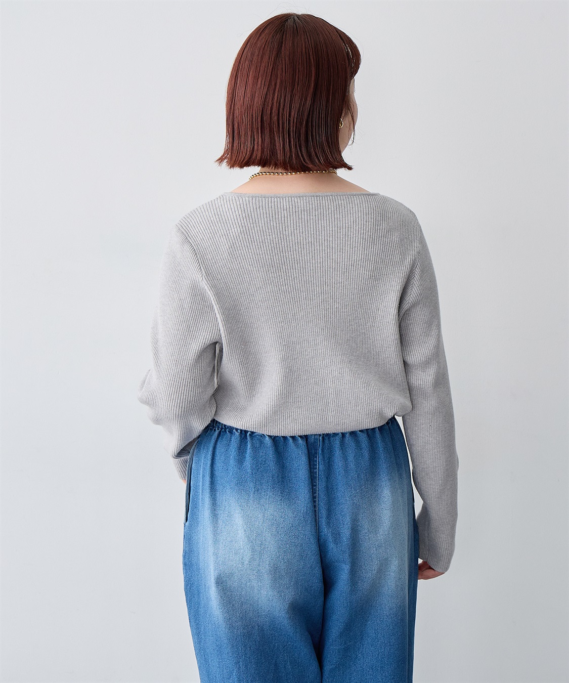 anyfee 【anyfee/大きいサイズ】アシメネックリブニット_sub_21