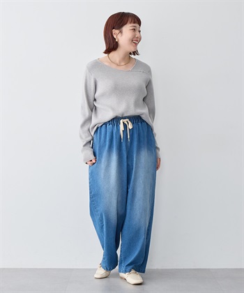 Life Style by cross marche 【anyfee/大きいサイズ】アシメネックリブニット_subthumb_24