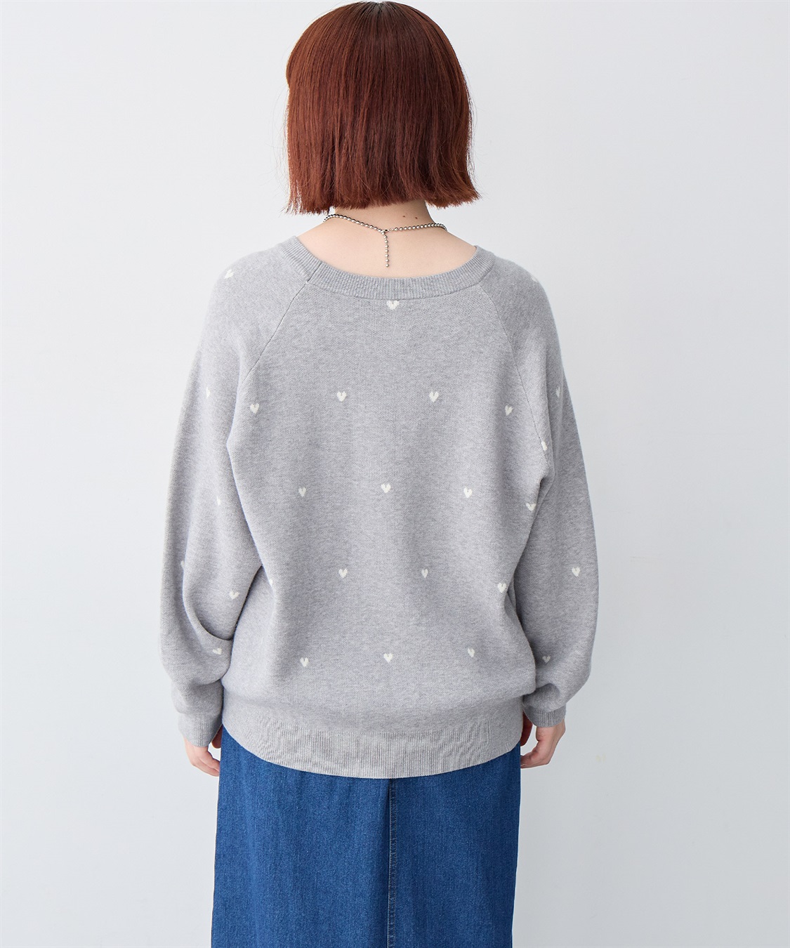 anyfee 【anyfee/大きいサイズ】Wフェイスハート柄ジャガードラグランニット_sub_15