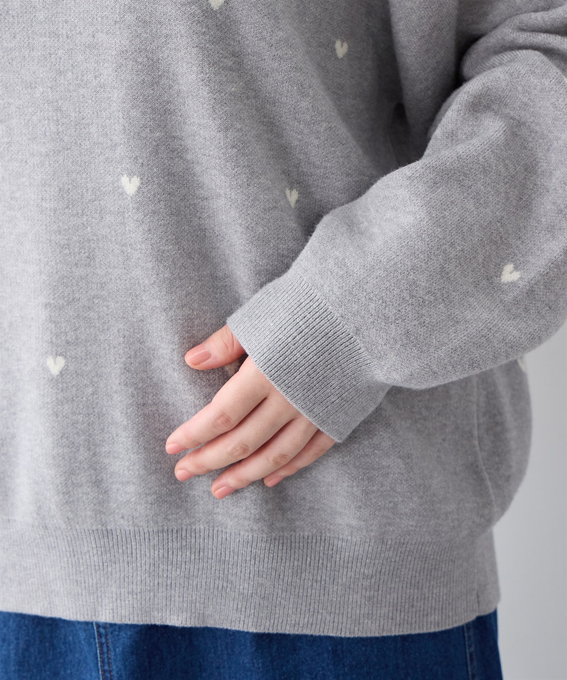 anyfee 【anyfee/大きいサイズ】Wフェイスハート柄ジャガードラグランニット_sub_17