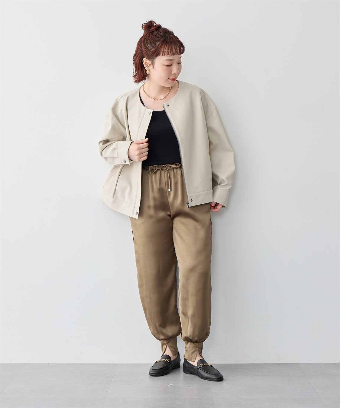 Life Style by cross marche 【anyfee/大きいサイズ】フェイクレザーノーカラージャケット_sub_18