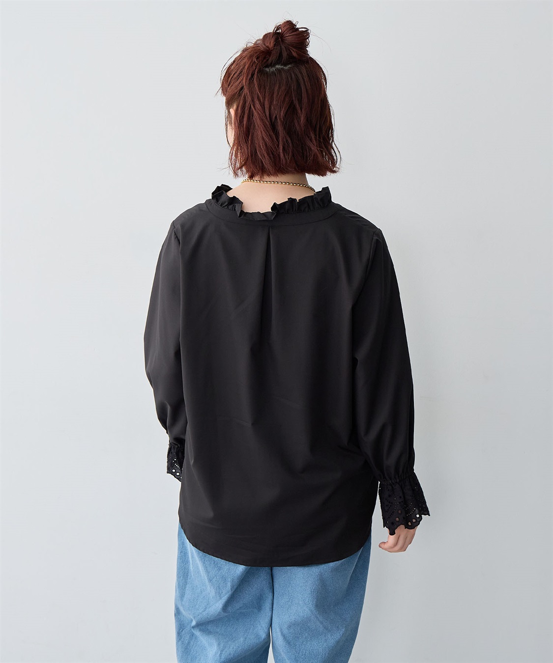 Life Style by cross marche 【anyfee/大きいサイズ】袖口レースフリル襟シャツ/ブラウス_sub_16