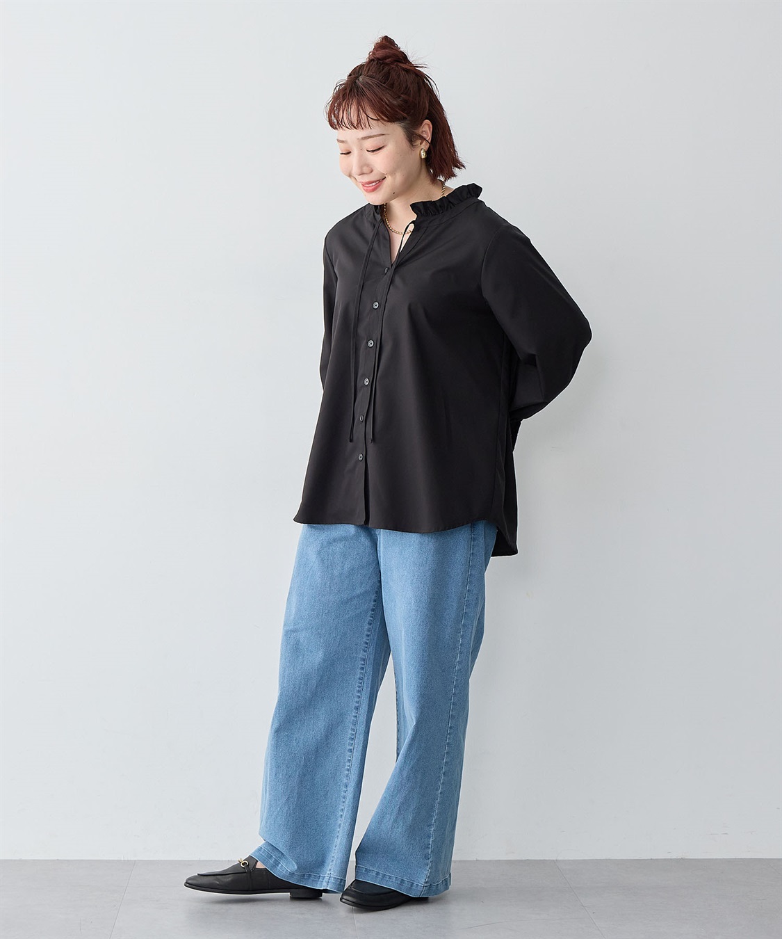 Life Style by cross marche 【anyfee/大きいサイズ】袖口レースフリル襟シャツ/ブラウス_sub_20