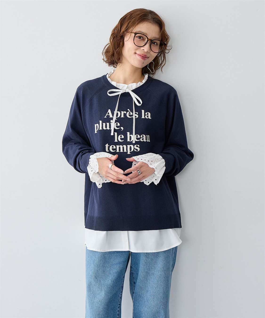 Life Style by cross marche 【anyfee/大きいサイズ】袖口レースフリル襟シャツ/ブラウス_sub_21