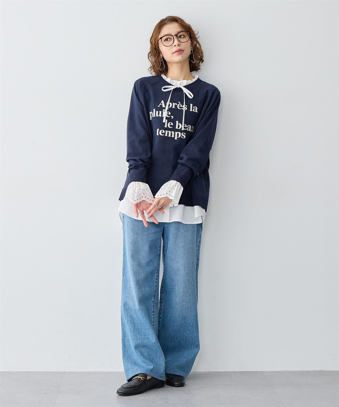 Life Style by cross marche 【anyfee/大きいサイズ】袖口レースフリル襟シャツ/ブラウス_sub_22