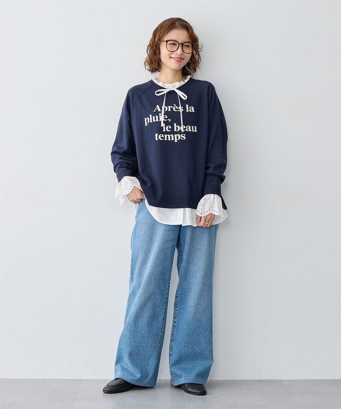 Life Style by cross marche 【anyfee/大きいサイズ】袖口レースフリル襟シャツ/ブラウス_sub_23