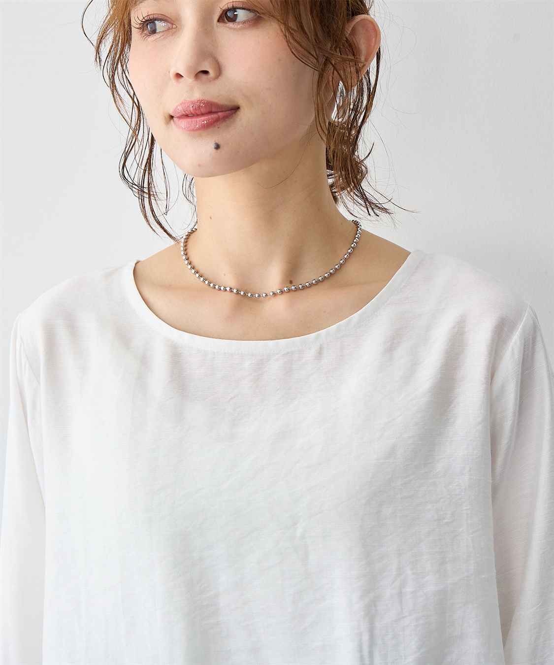 Life Style by cross marche 【anyfee/大きいサイズ】裾ラウンド袖リブルーズフィットTブラウス_sub_8