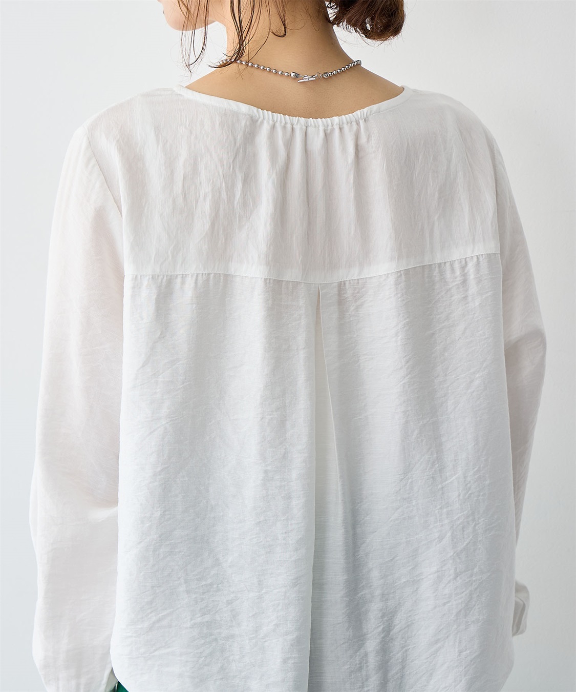 Life Style by cross marche 【anyfee/大きいサイズ】裾ラウンド袖リブルーズフィットTブラウス_sub_10