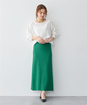 Life Style by cross marche 【anyfee/大きいサイズ】裾ラウンド袖リブルーズフィットTブラウス_subthumb_12
