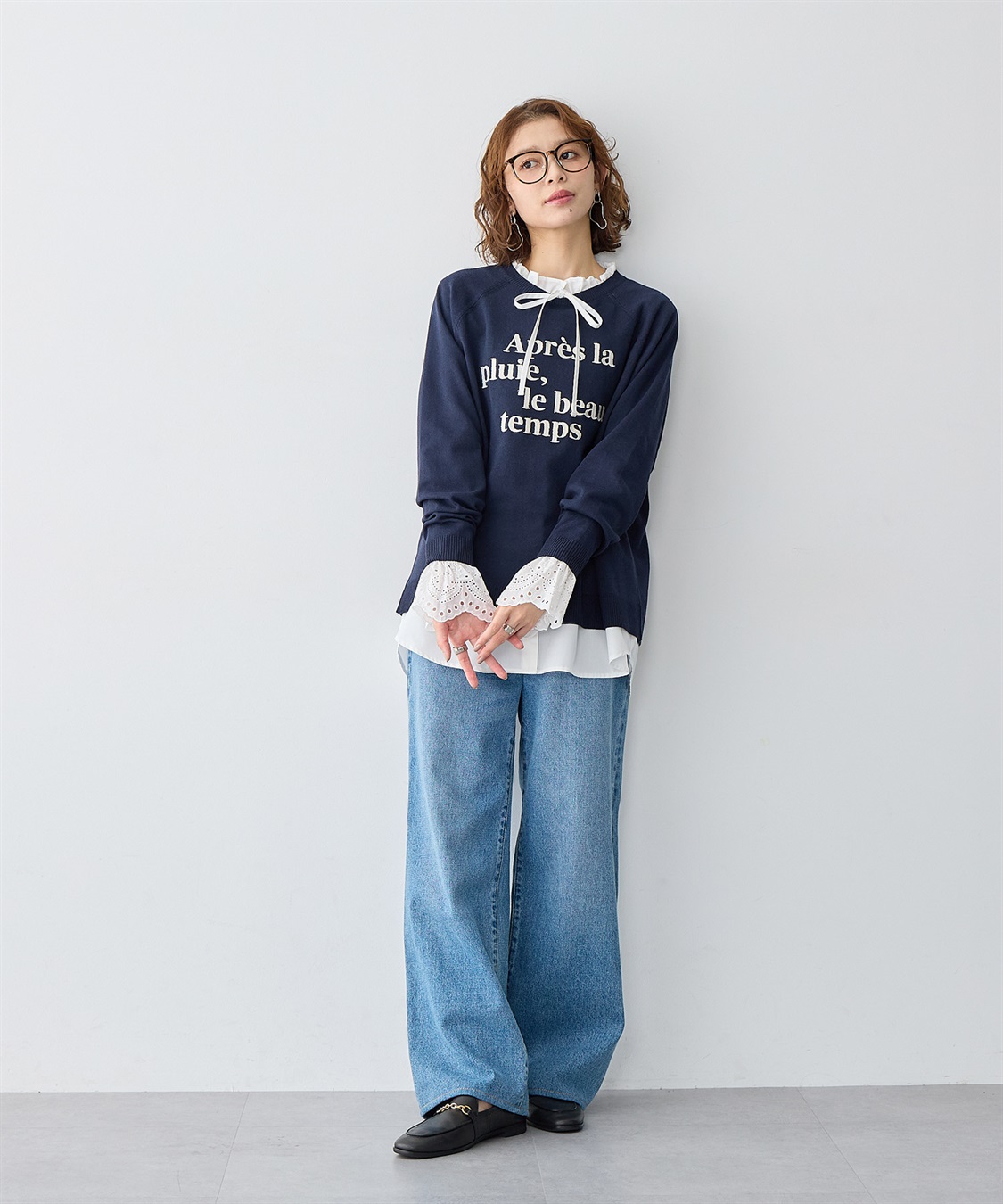 anyfee 【anyfee/大きいサイズ】ロゴ刺繍ニットロンT_sub_6