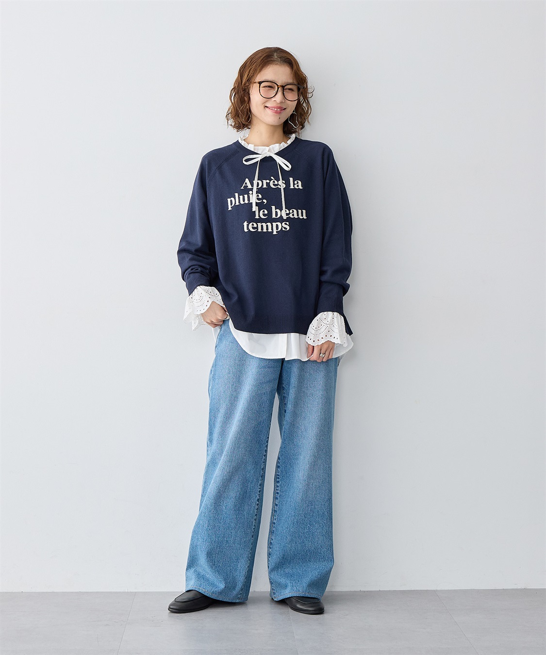 anyfee 【anyfee/大きいサイズ】ロゴ刺繍ニットロンT_sub_7