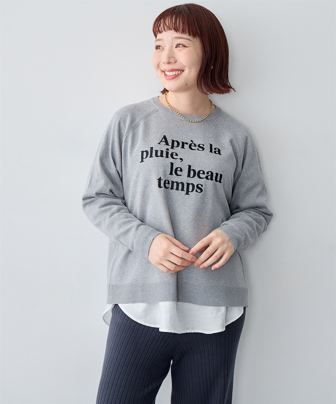 anyfee 【anyfee/大きいサイズ】ロゴ刺繍ニットロンT_sub_9