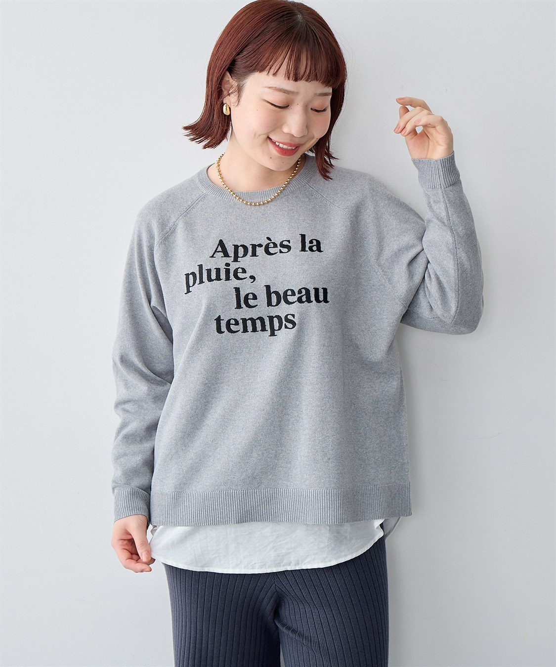 anyfee 【anyfee/大きいサイズ】ロゴ刺繍ニットロンT_sub_10