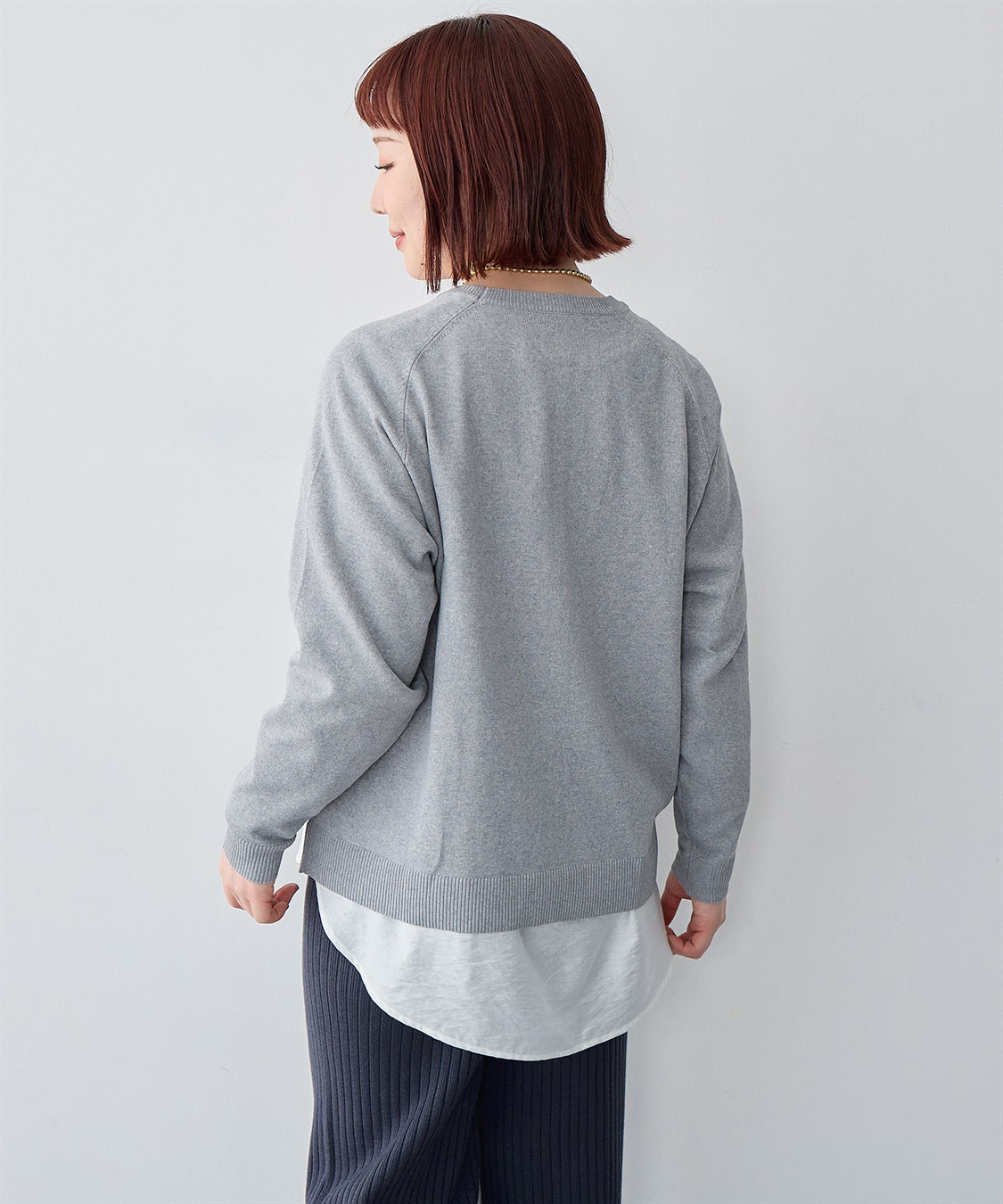 anyfee 【anyfee/大きいサイズ】ロゴ刺繍ニットロンT_sub_12