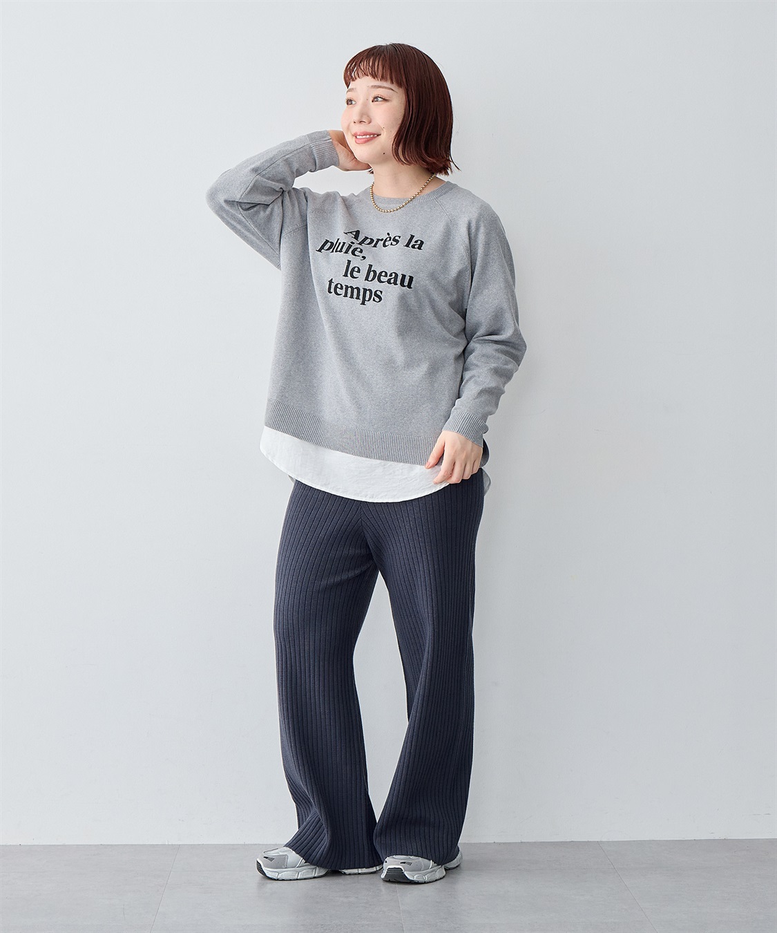 anyfee 【anyfee/大きいサイズ】ロゴ刺繍ニットロンT_sub_13