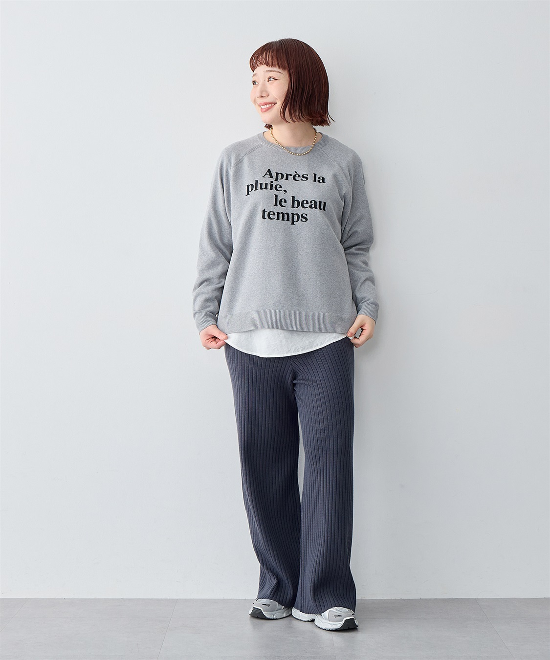 anyfee 【anyfee/大きいサイズ】ロゴ刺繍ニットロンT_sub_14