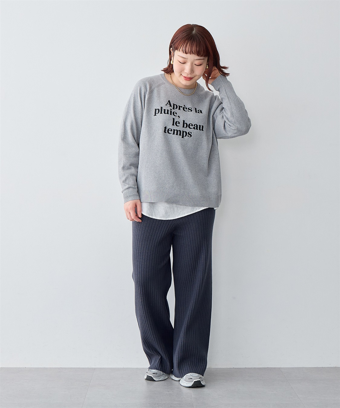 anyfee 【anyfee/大きいサイズ】ロゴ刺繍ニットロンT_sub_15