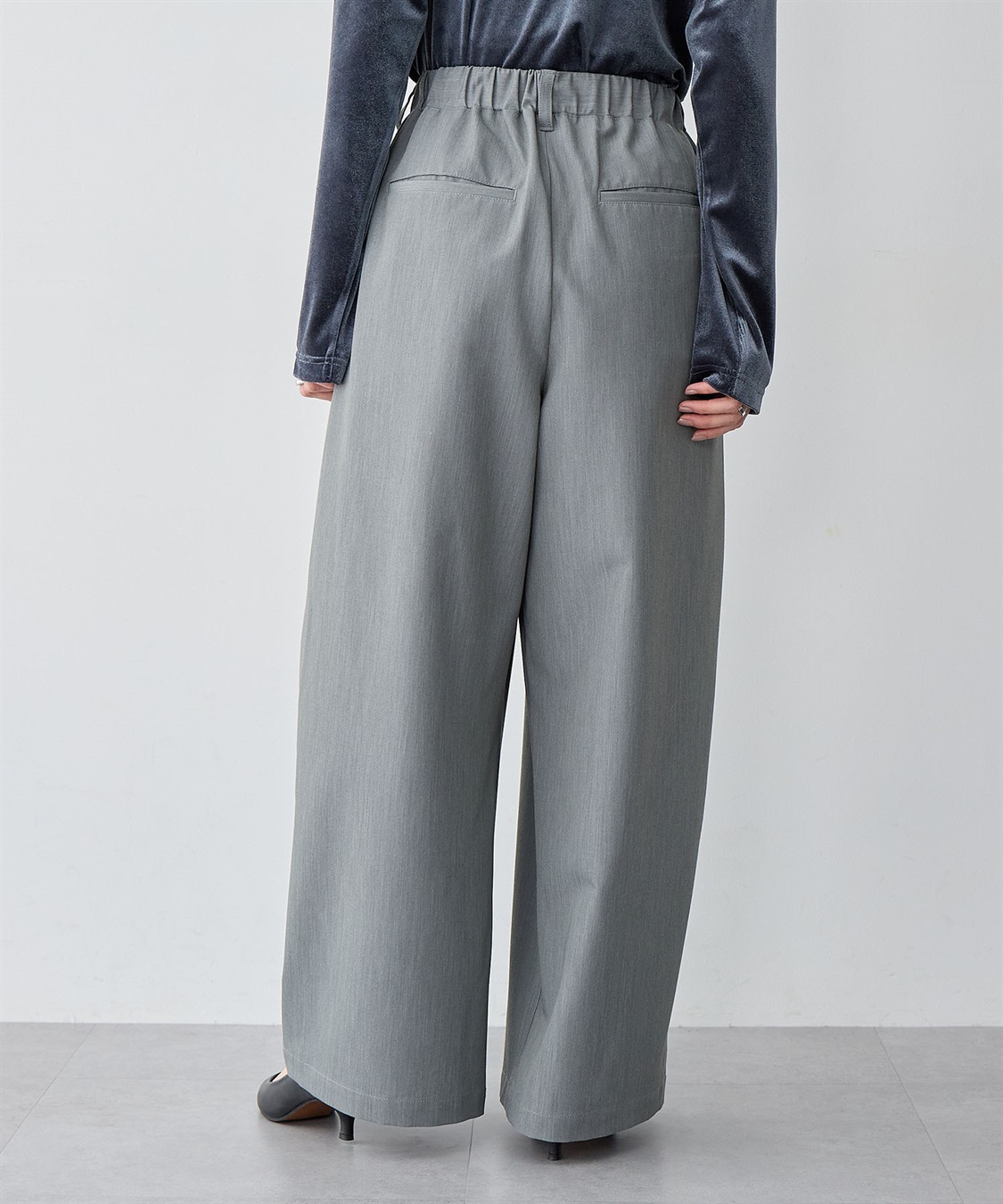 anyfee 【anyfee/大きいサイズ】ウエストゴム多タックワイドパンツ《低身長サイズ有》_sub_10