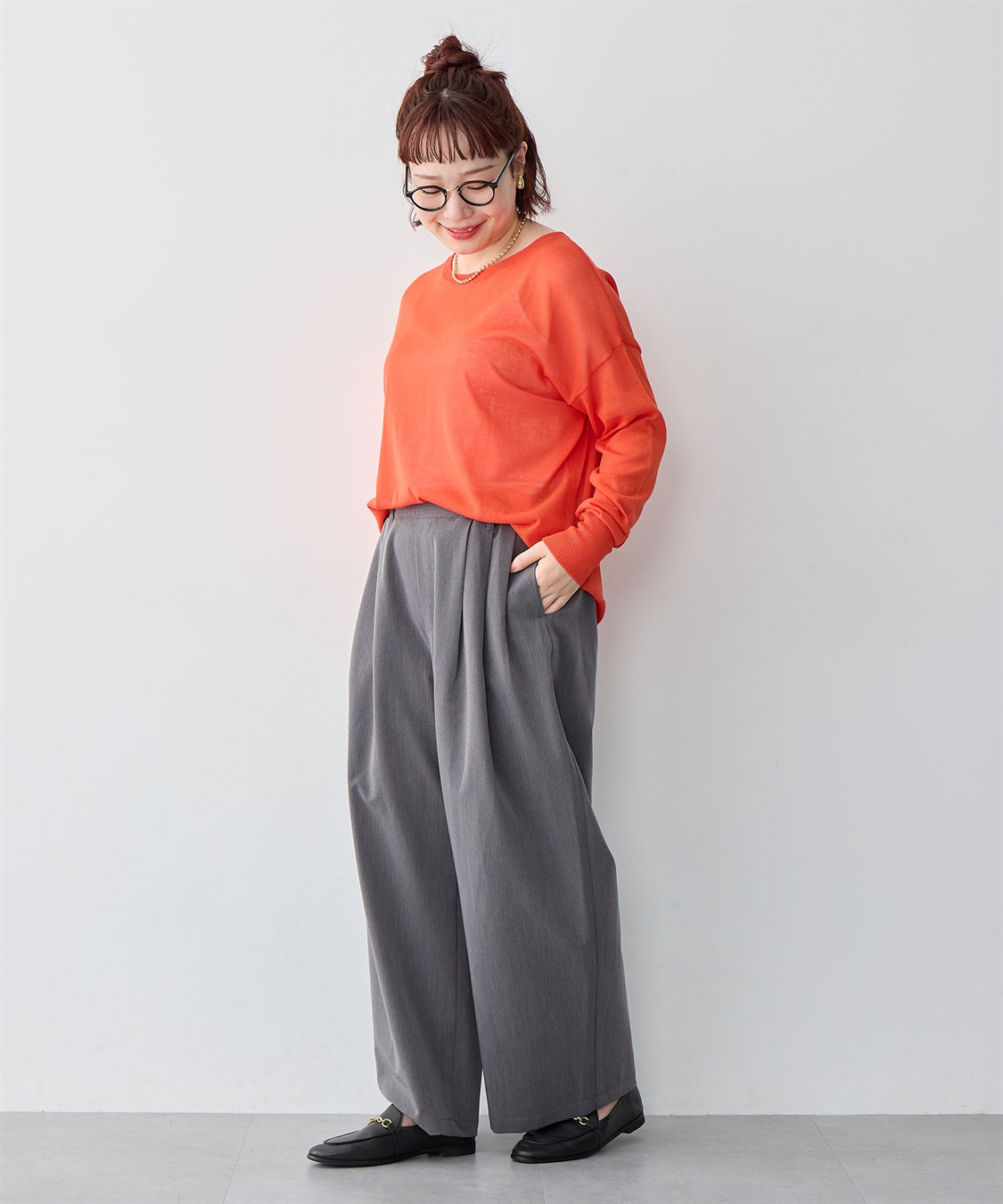 anyfee 【anyfee/大きいサイズ】ウエストゴム多タックワイドパンツ《低身長サイズ有》_sub_18