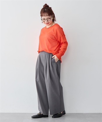 Life Style by cross marche 【anyfee/大きいサイズ】ウエストゴム多タックワイドパンツ《低身長サイズ有》_subthumb_18