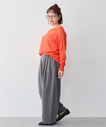Life Style by cross marche 【anyfee/大きいサイズ】ウエストゴム多タックワイドパンツ《低身長サイズ有》_subthumb_19