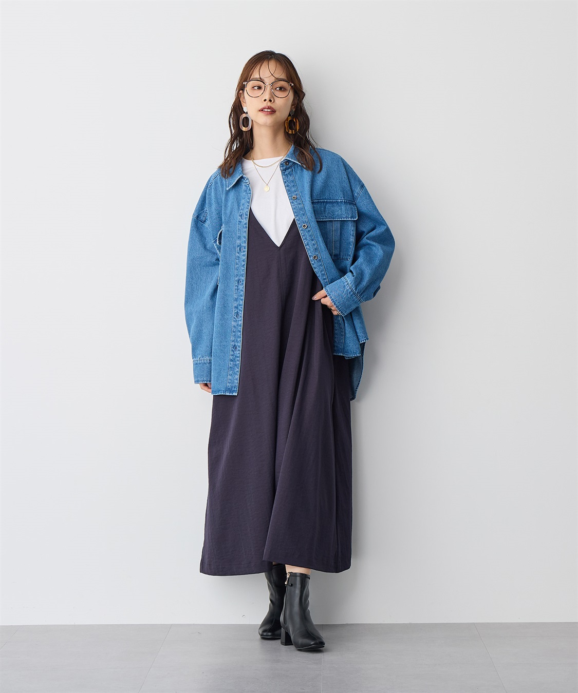 anyfee 【anyfee/プラスサイズ】Aライン撥水ジャンスカ_sub_1