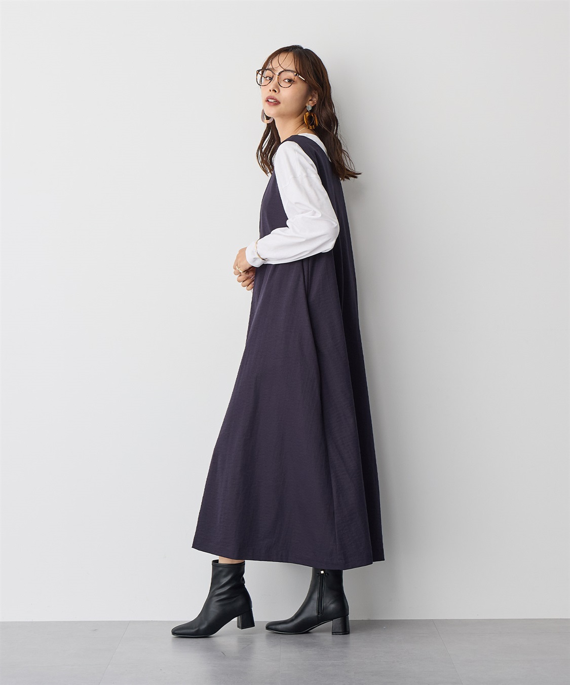 anyfee 【anyfee/プラスサイズ】Aライン撥水ジャンスカ_sub_6