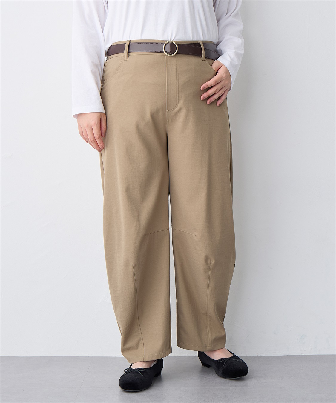 Life Style by cross marche 【anyfee/プラスサイズ】撥水サラチノカーブパンツ/バレルパンツ_sub_12