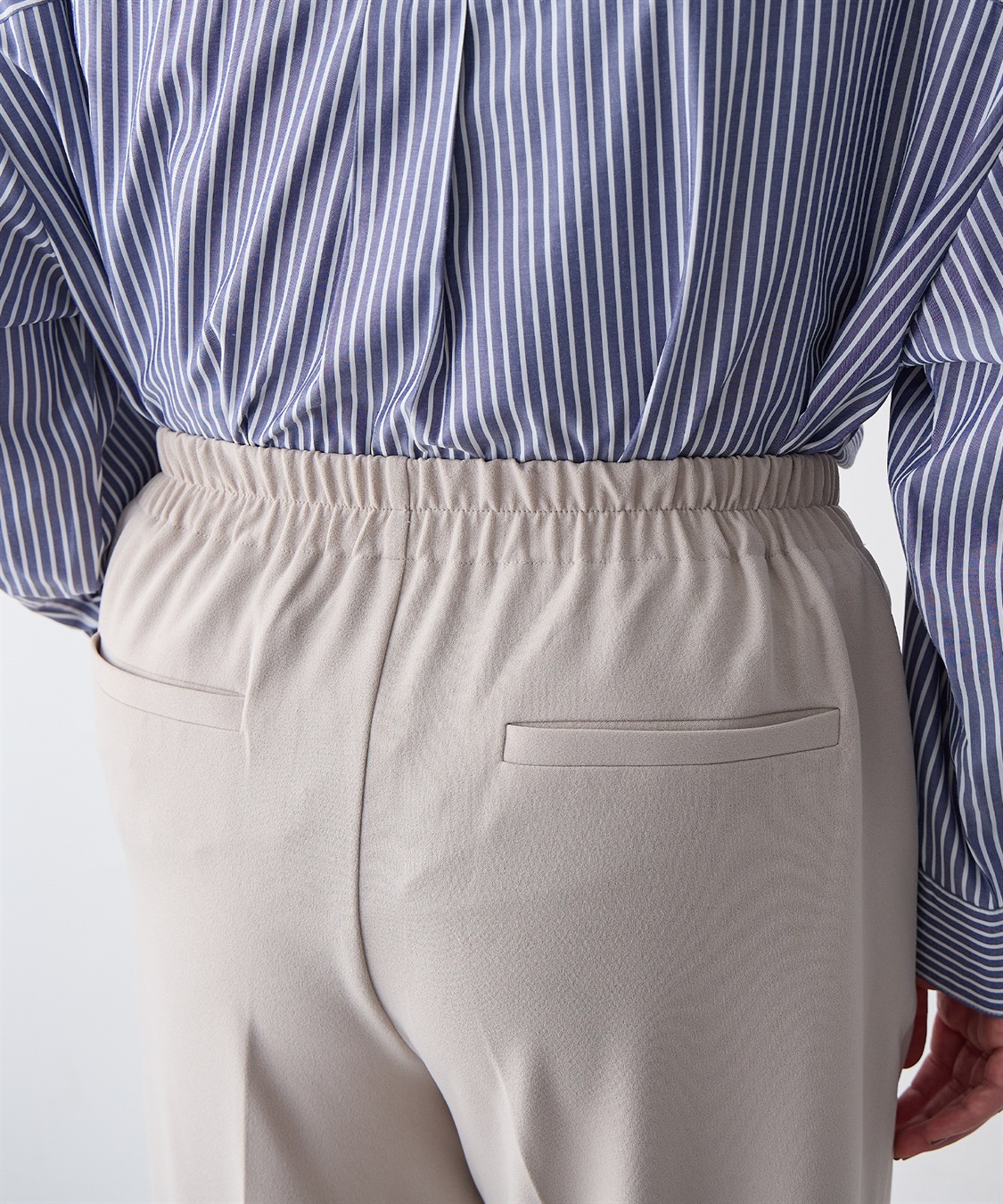 Life Style by cross marche 【anyfee/プラスサイズ】ニットジョーゼットテーパードパンツ_sub_16