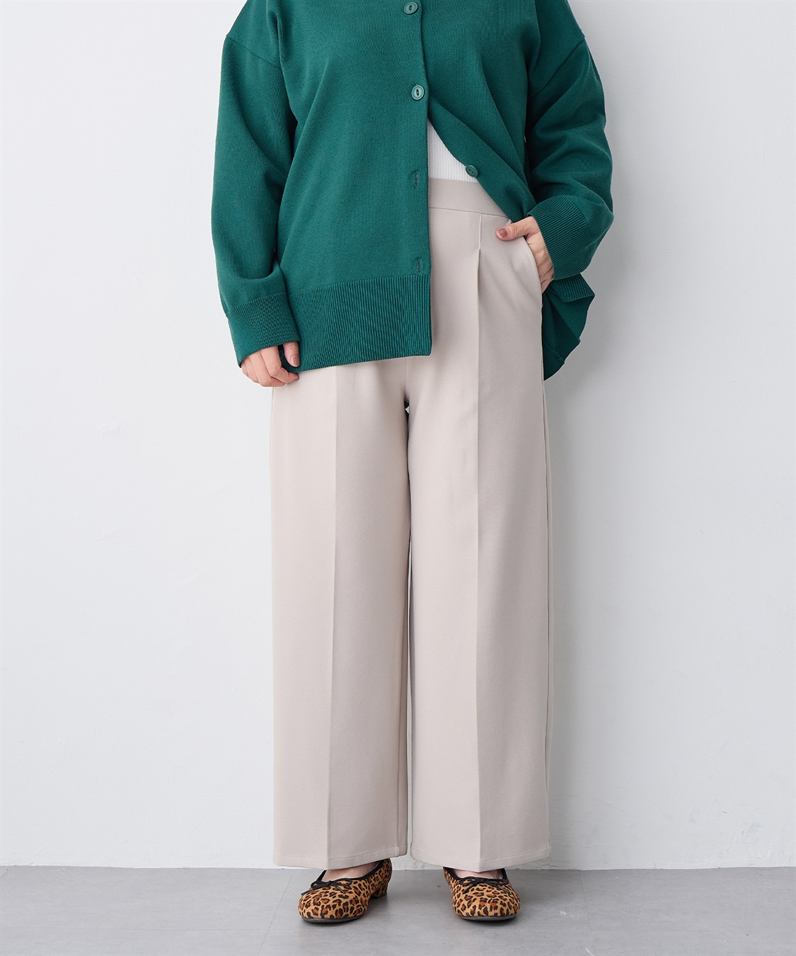 anyfee 【anyfee/プラスサイズ】ニットジョーゼットワイドパンツ_sub_20