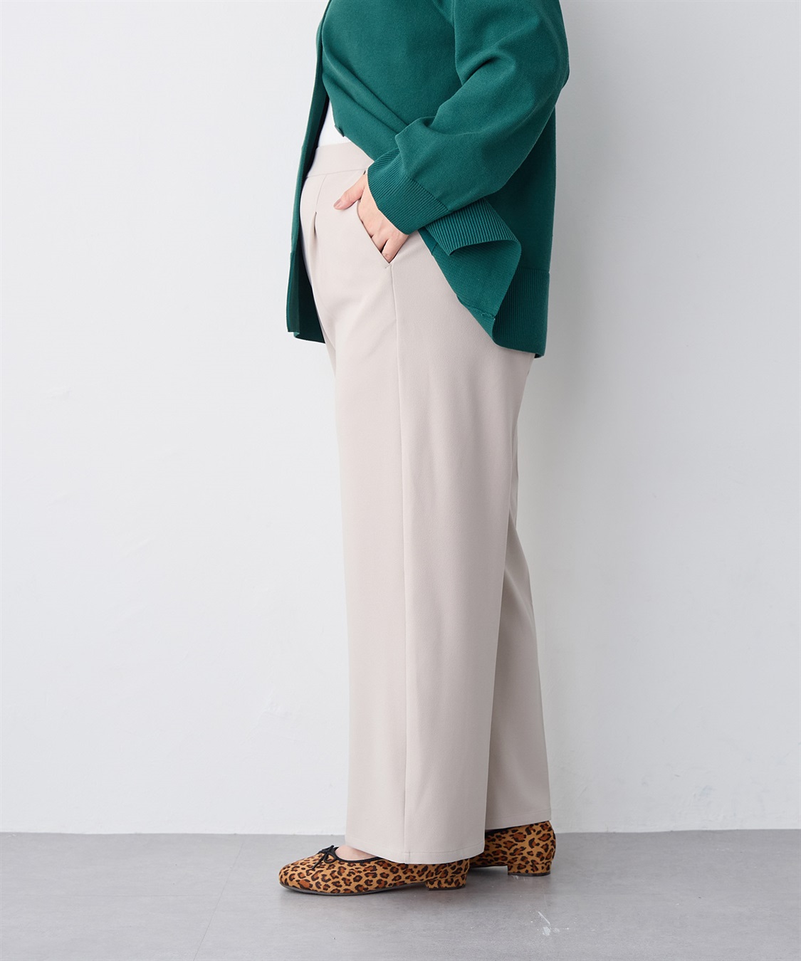 anyfee 【anyfee/プラスサイズ】ニットジョーゼットワイドパンツ_sub_21