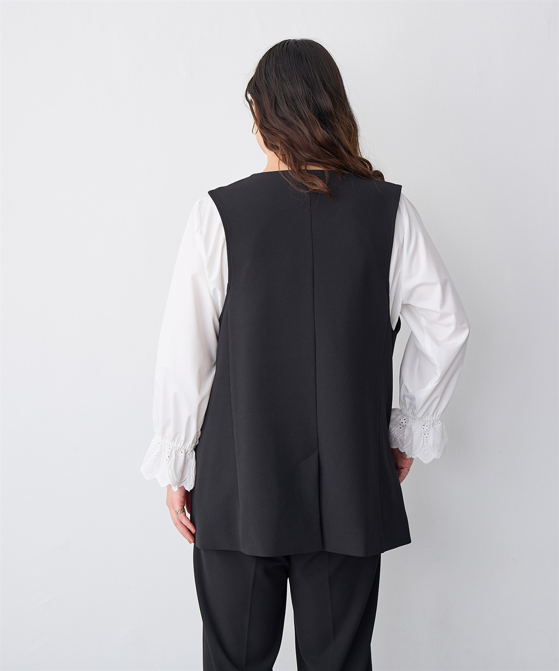 Life Style by cross marche 【anyfee/プラスサイズ】ニットジョーゼットジレ_sub_17