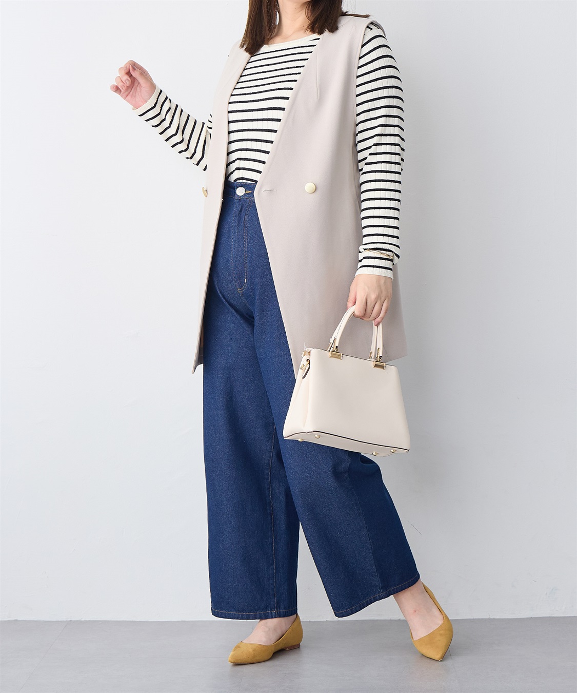 Life Style by cross marche 【anyfee/プラスサイズ】ニットジョーゼットジレ_sub_18