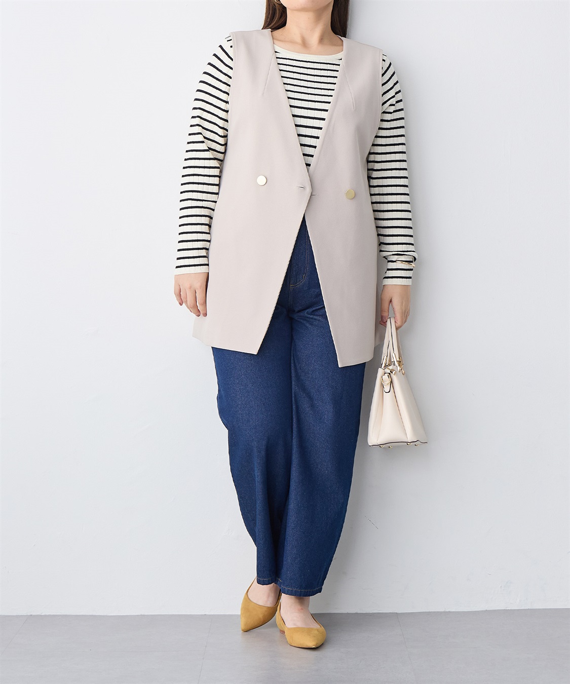 Life Style by cross marche 【anyfee/プラスサイズ】ニットジョーゼットジレ_sub_19