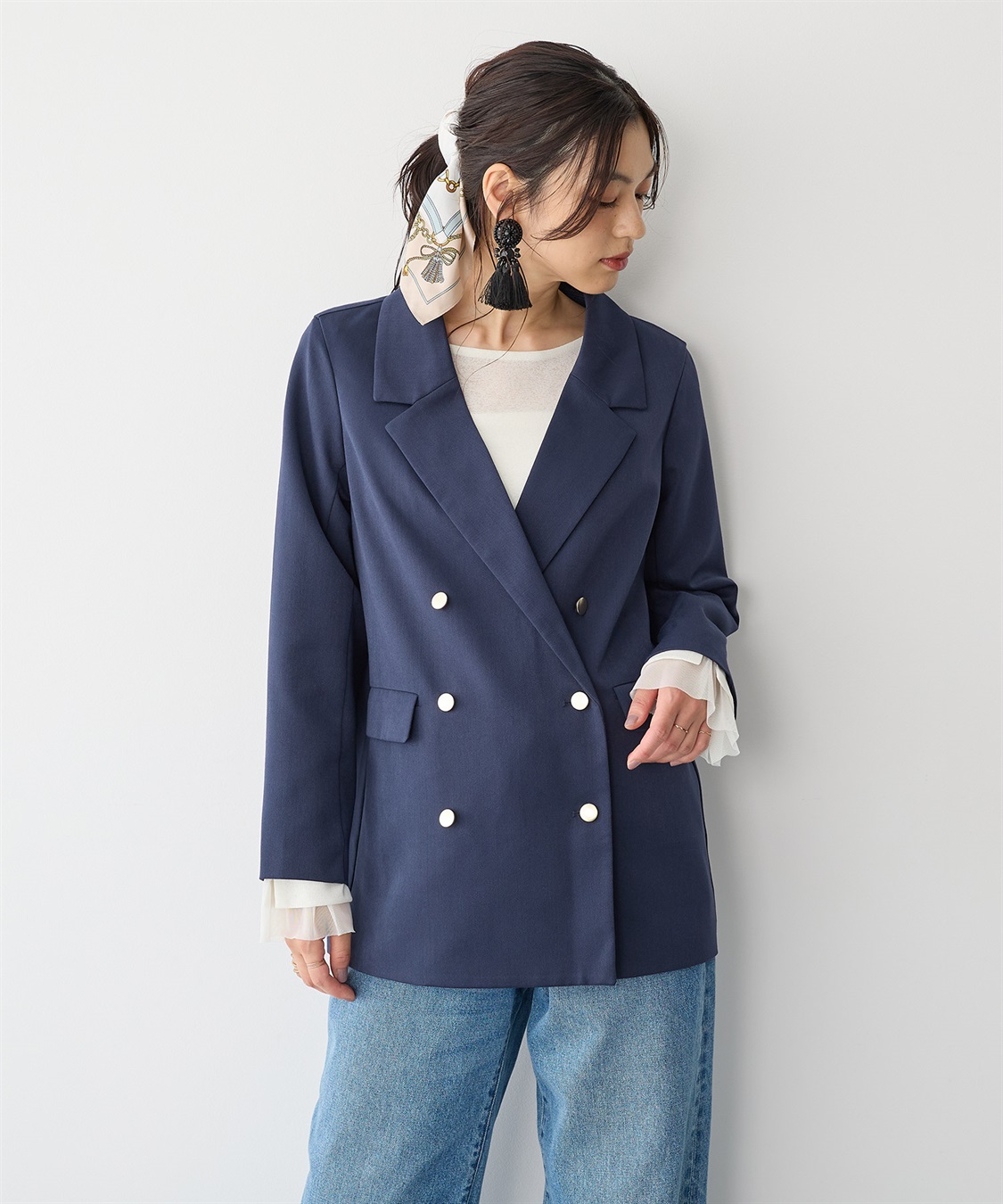 anyfee 【anyfee/プラスサイズ】金釦ダブルブレストジャケット_sub_8