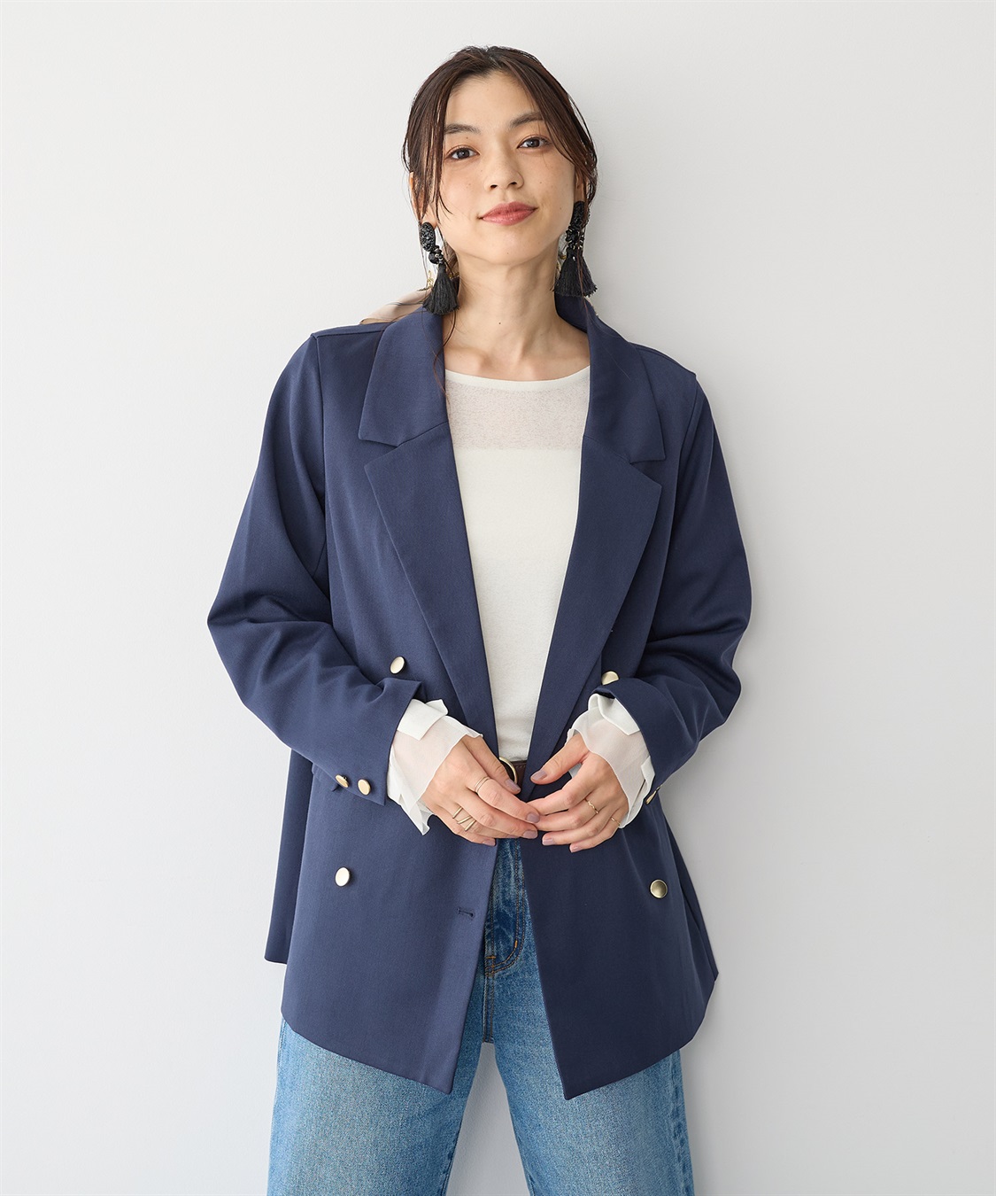 anyfee 【anyfee/プラスサイズ】金釦ダブルブレストジャケット_sub_12