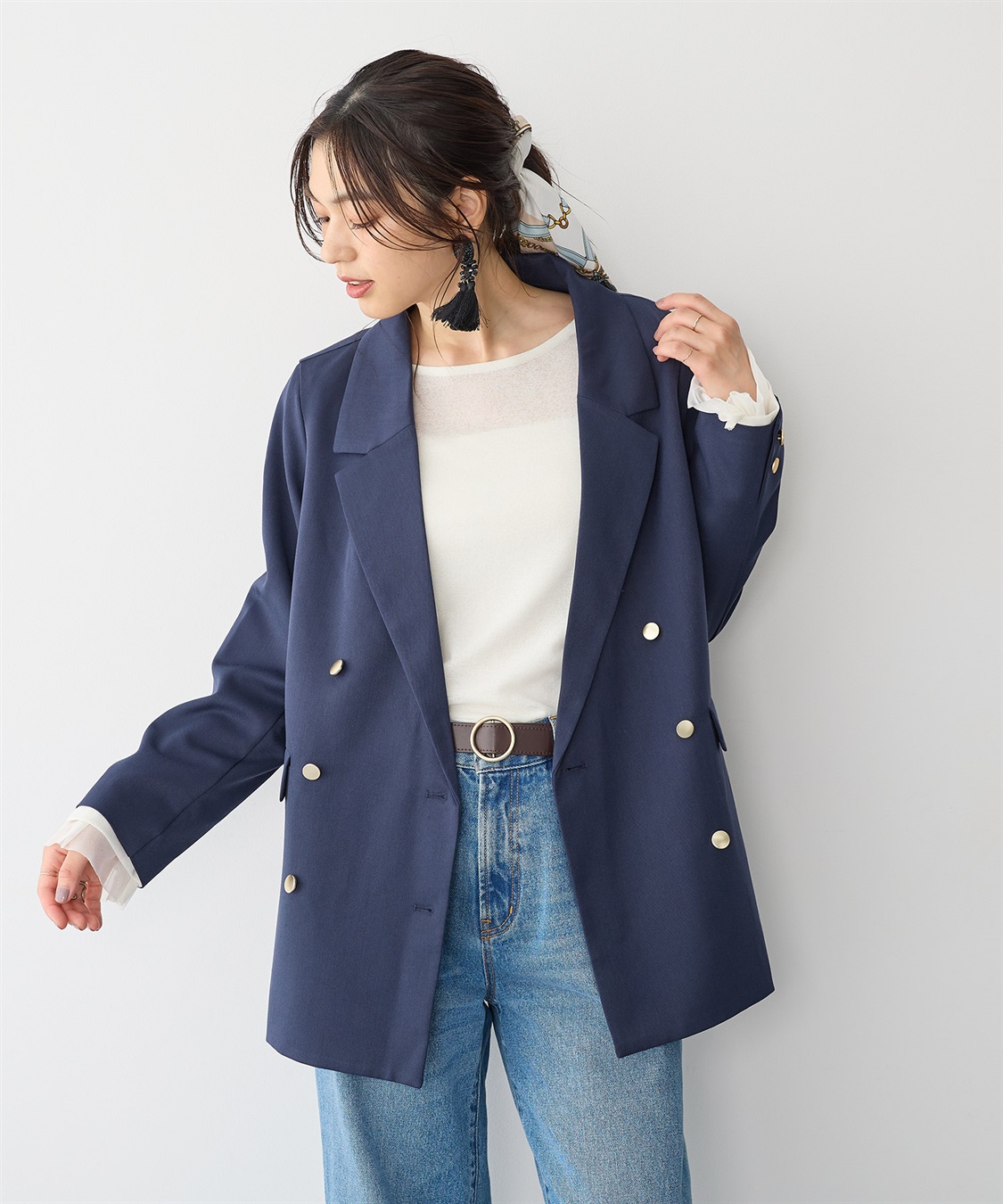 anyfee 【anyfee/プラスサイズ】金釦ダブルブレストジャケット_sub_13