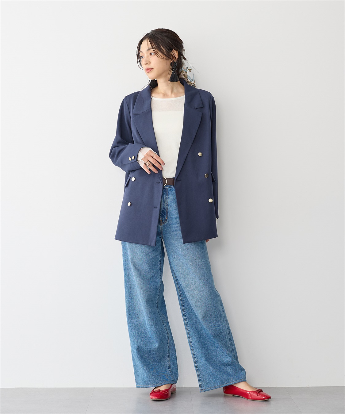 anyfee 【anyfee/プラスサイズ】金釦ダブルブレストジャケット_sub_15