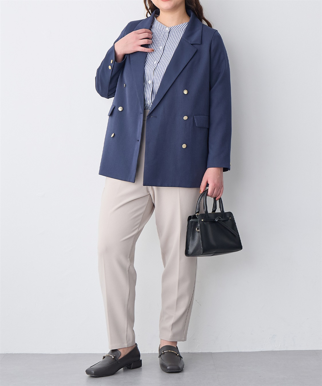 anyfee 【anyfee/プラスサイズ】金釦ダブルブレストジャケット_sub_16