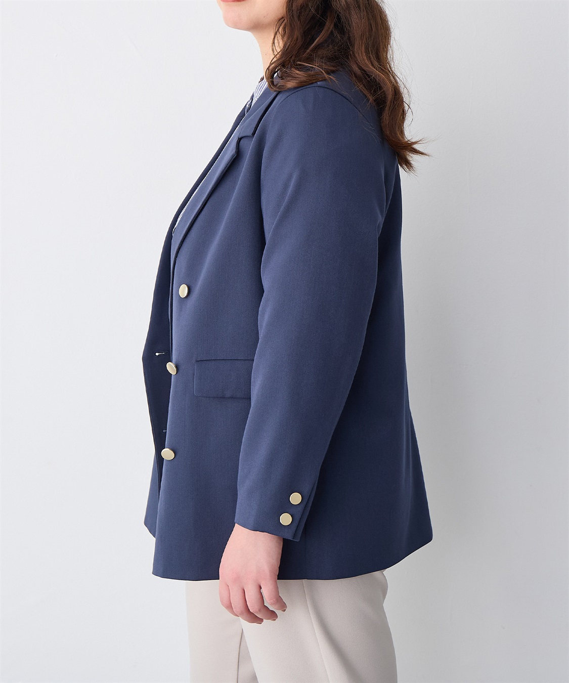 anyfee 【anyfee/プラスサイズ】金釦ダブルブレストジャケット_sub_18