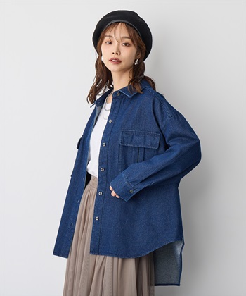 Life Style by cross marche 【anyfee/プラスサイズ】BIGポケットデニムシャツ_subthumb_5