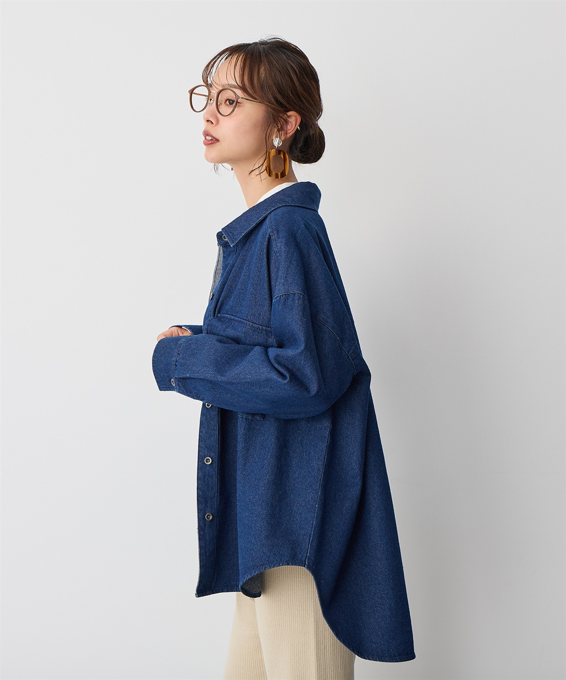 anyfee 【anyfee/プラスサイズ】BIGポケットデニムシャツ_sub_9
