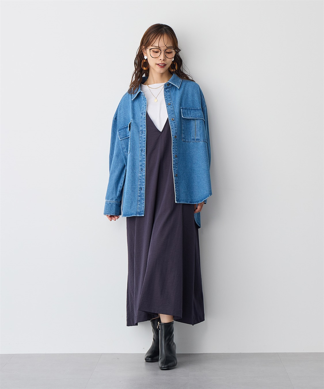 anyfee 【anyfee/プラスサイズ】BIGポケットデニムシャツ_sub_16