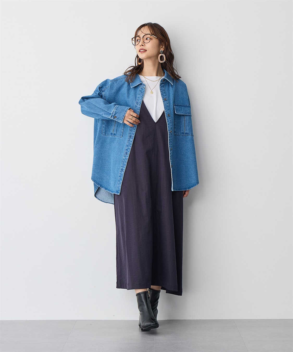 anyfee 【anyfee/プラスサイズ】BIGポケットデニムシャツ_sub_17