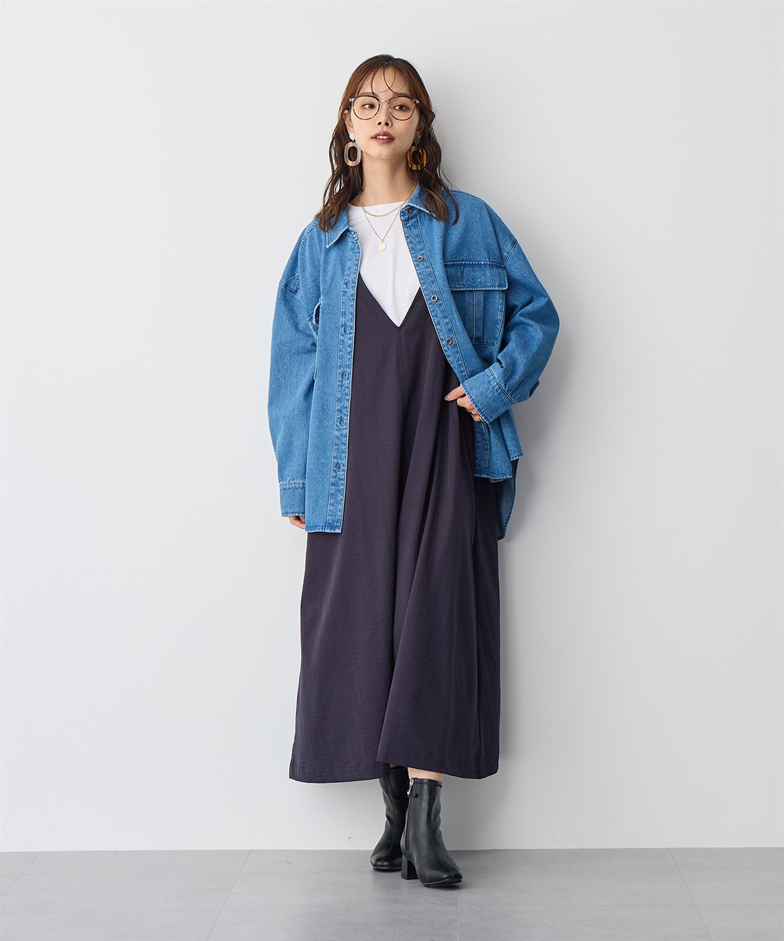 anyfee 【anyfee/プラスサイズ】BIGポケットデニムシャツ_sub_18