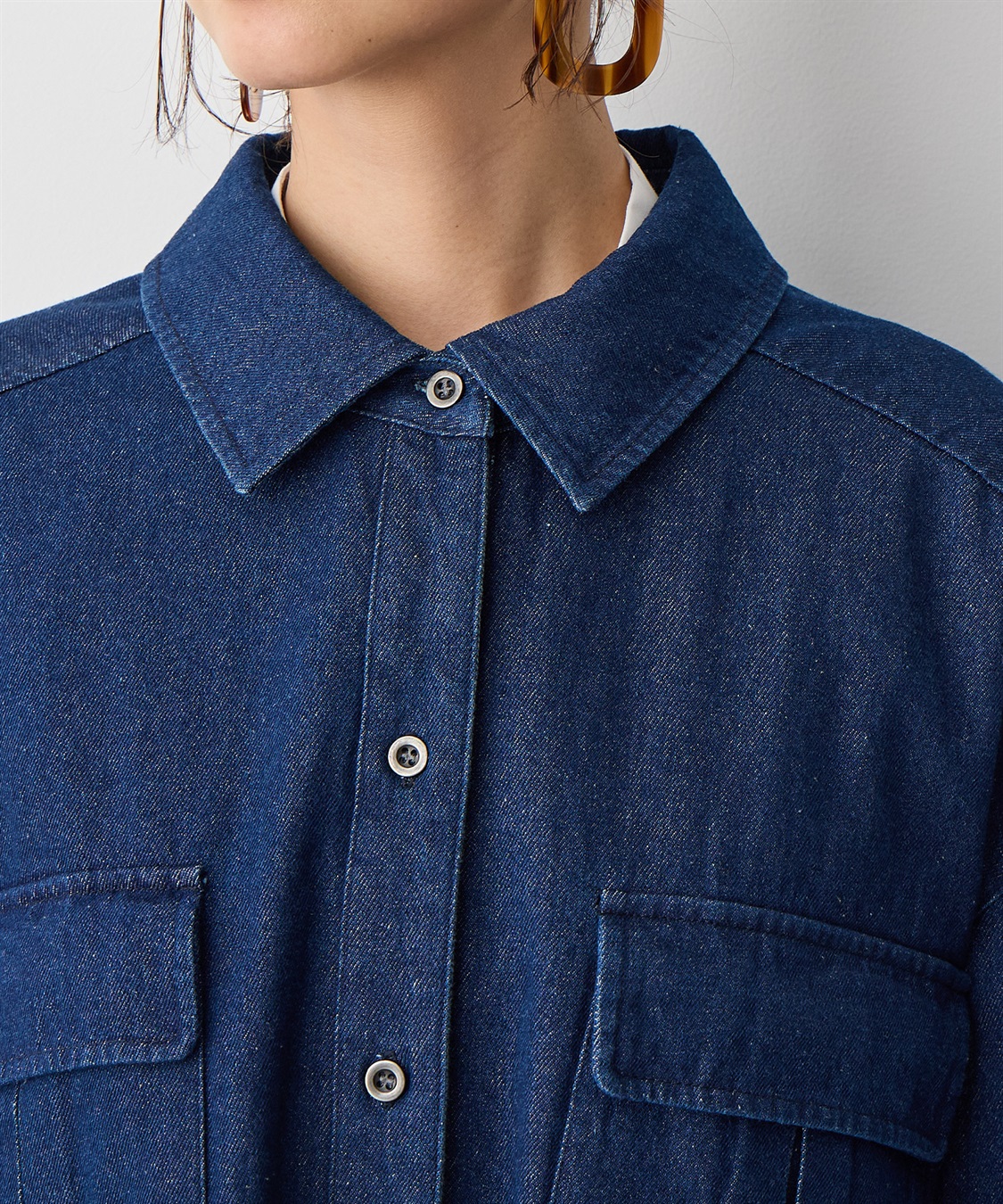 anyfee 【anyfee/プラスサイズ】BIGポケットデニムシャツ_sub_19