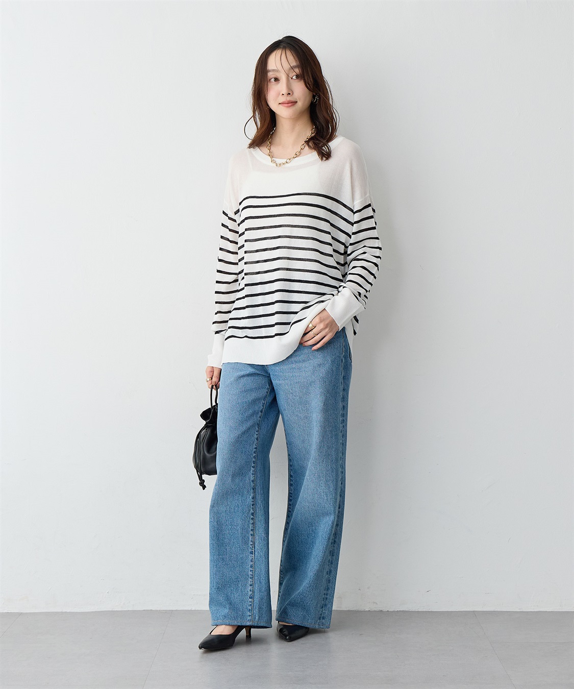 anyfee 【anyfee/プラスサイズ】シアーニットプルオーバー（新色追加）《接触冷感》_sub_8